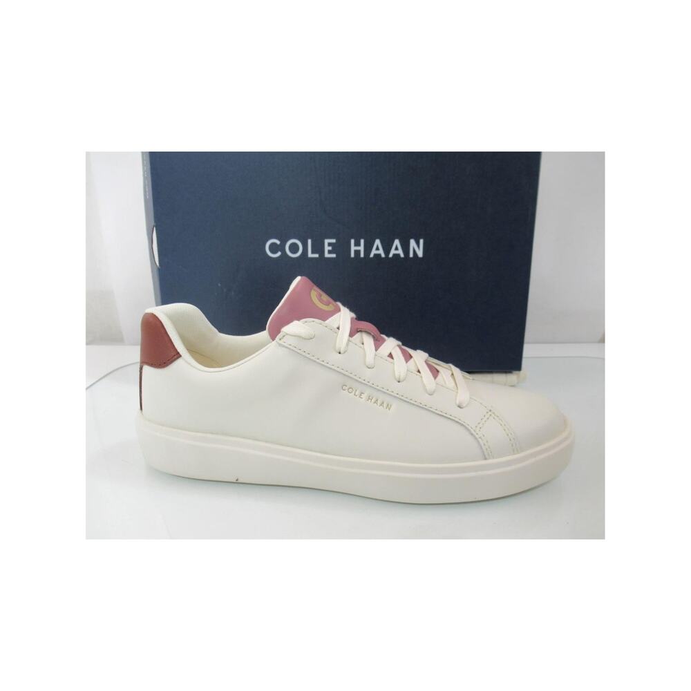 Women's Cole Haan Grand Crosscourt Daily Sneaker Lace Up Ivory Mahogany Size 9